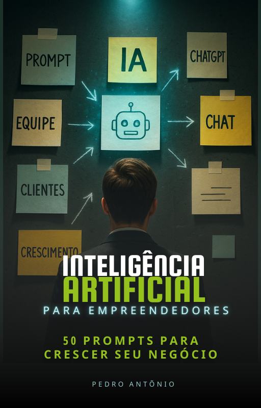 Capa do Ebook IA para Empreendedores - 50 Prompts para Crescer Seu Negócio